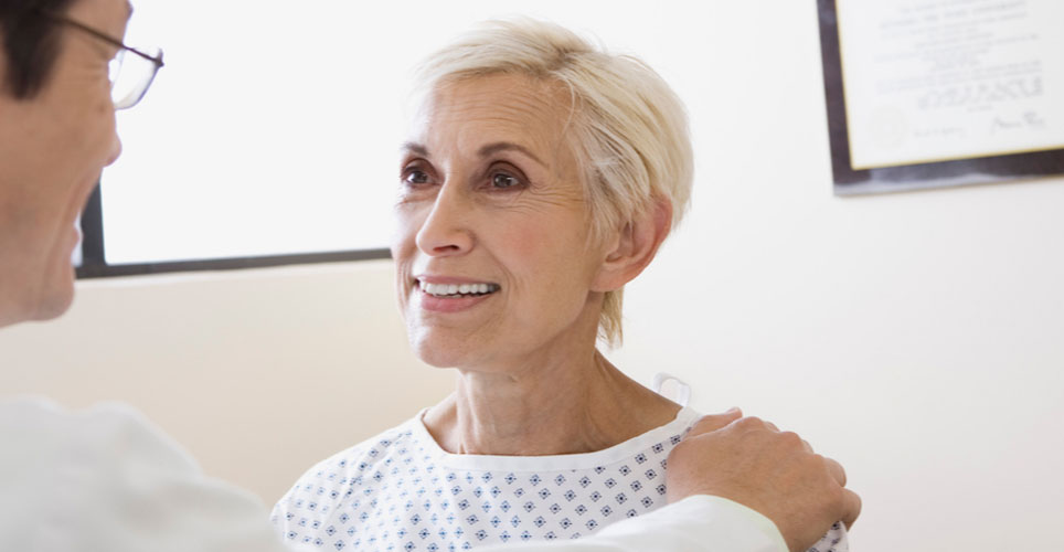 Woman talking to her doctor