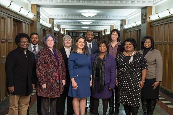 Front:  Clyde Barnett, Patricia Anderson, Maya Kobersy, Tina Pryor, Katrina Wade-Golden Back:  Lumas Helaire, Dana Sitzler, Cornelius Wright, Shelagh Saenz, Erin Beene