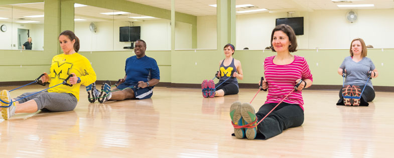 people working out in an exercise class